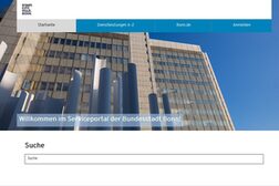 Screenshot der Startseite des Serviceportals der Bundesstadt Bonn