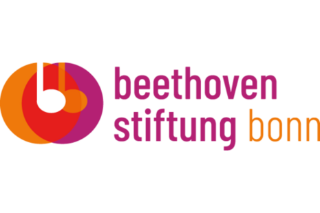 Das Logo der Beethovenstiftung zeigt drei sich überschneidende Kreise in orange und lila und zwei Noten