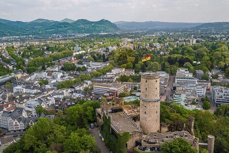 Ripresa da drone del Godesburg a Bad Godesberg.