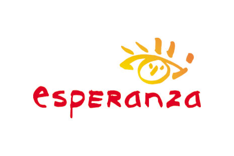 Il logo mostra la scritta Esperanza e un occhio disegnato, dove l'iride è un volto.