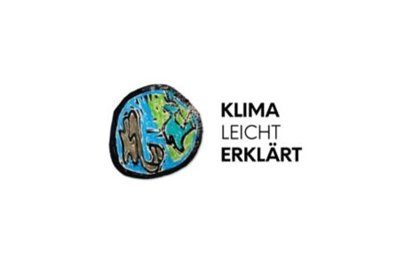 Graphic of a stylized globe with the lettering: klima-leicht-erklaert.